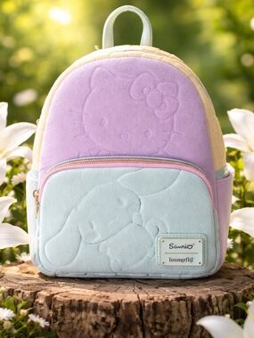 SDCC Limited Edition Hello Kitty & Friends Color Block Terry Cloth Mini Backpack